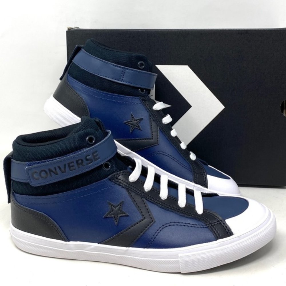 Converse Pro Blaze Strap Leather Sneakers High Top Navy Casual Women Kid A04834C